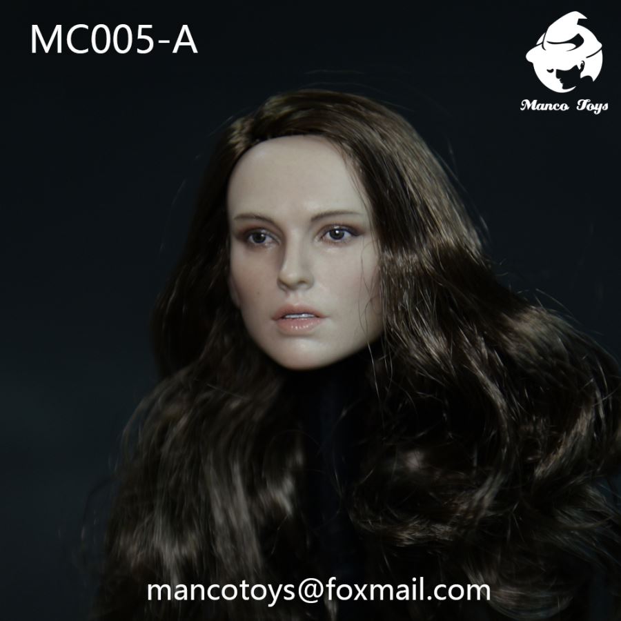 1/6 European and American women intellectual temperament literary young woman head head carving (#MC005)