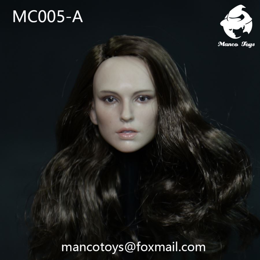 1/6 European and American women intellectual temperament literary young woman head head carving (#MC005)