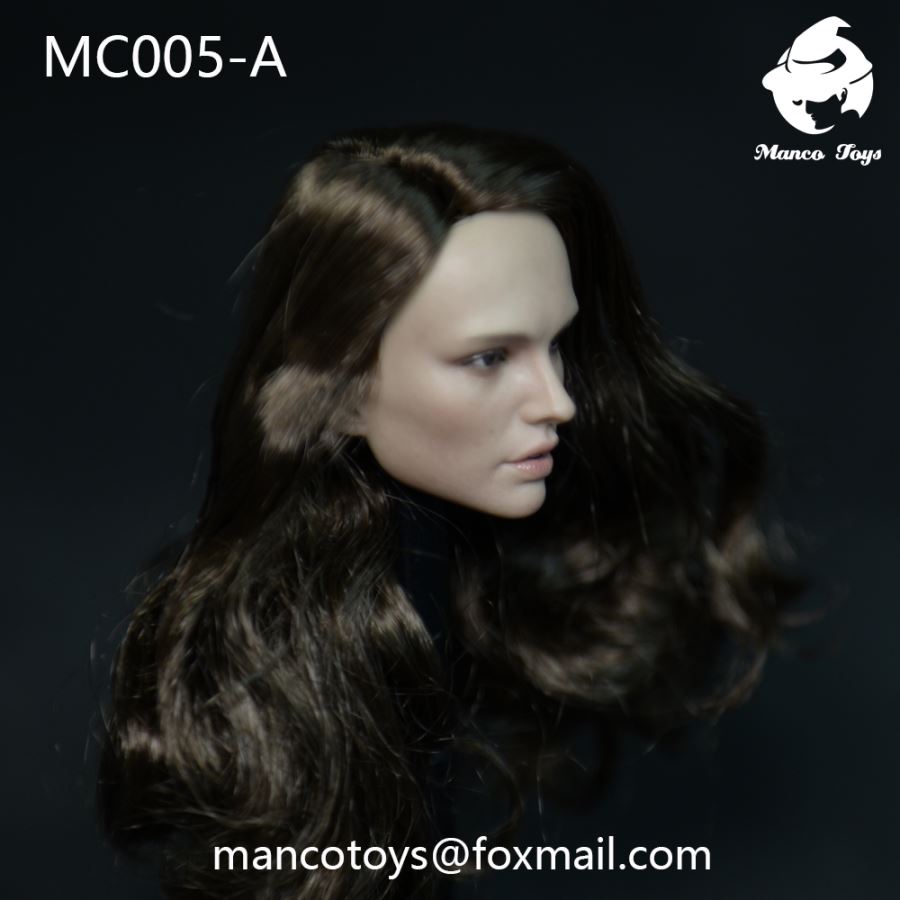 1/6 European and American women intellectual temperament literary young woman head head carving (#MC005)