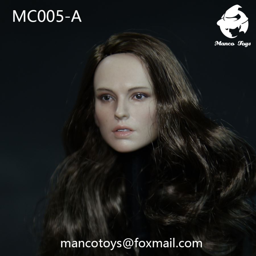 1/6 European and American women intellectual temperament literary young woman head head carving (#MC005)