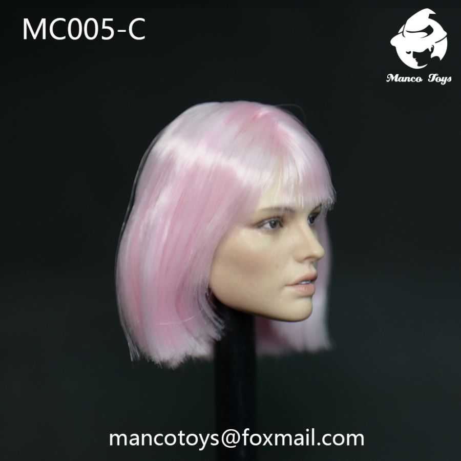 1/6 European and American women intellectual temperament literary young woman head head carving (#MC005)