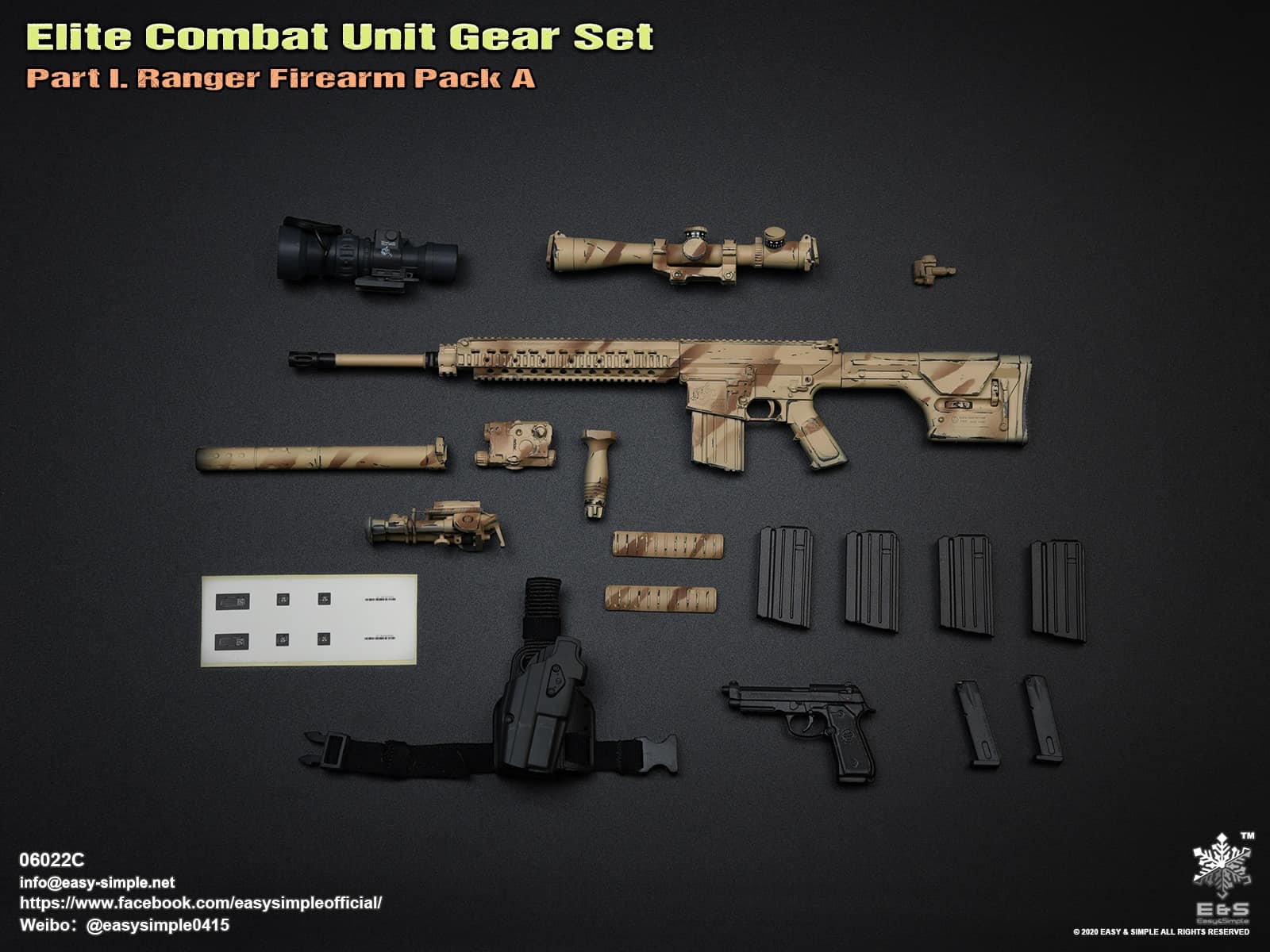 06022 Elite Combat Unit Gear Set Part I. Ranger Firearm Pack A