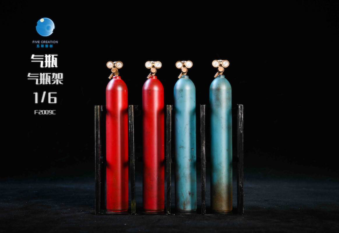 1/6 metal trolley oxygen cylinder gas tank soldier doll scene accessory model