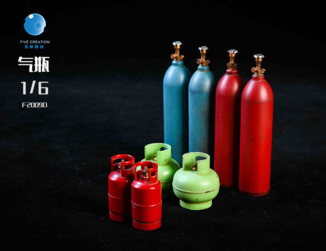 1/6 metal trolley oxygen cylinder gas tank soldier doll scene accessory model