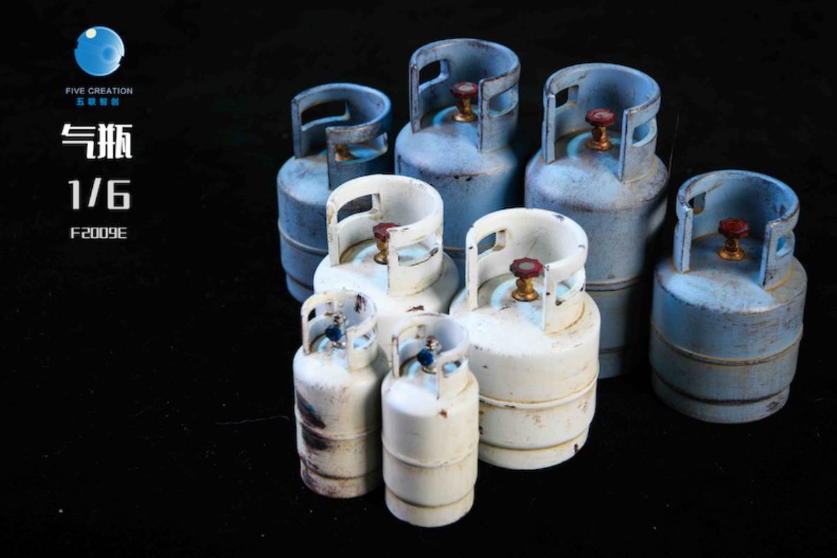 1/6 metal trolley oxygen cylinder gas tank soldier doll scene accessory model