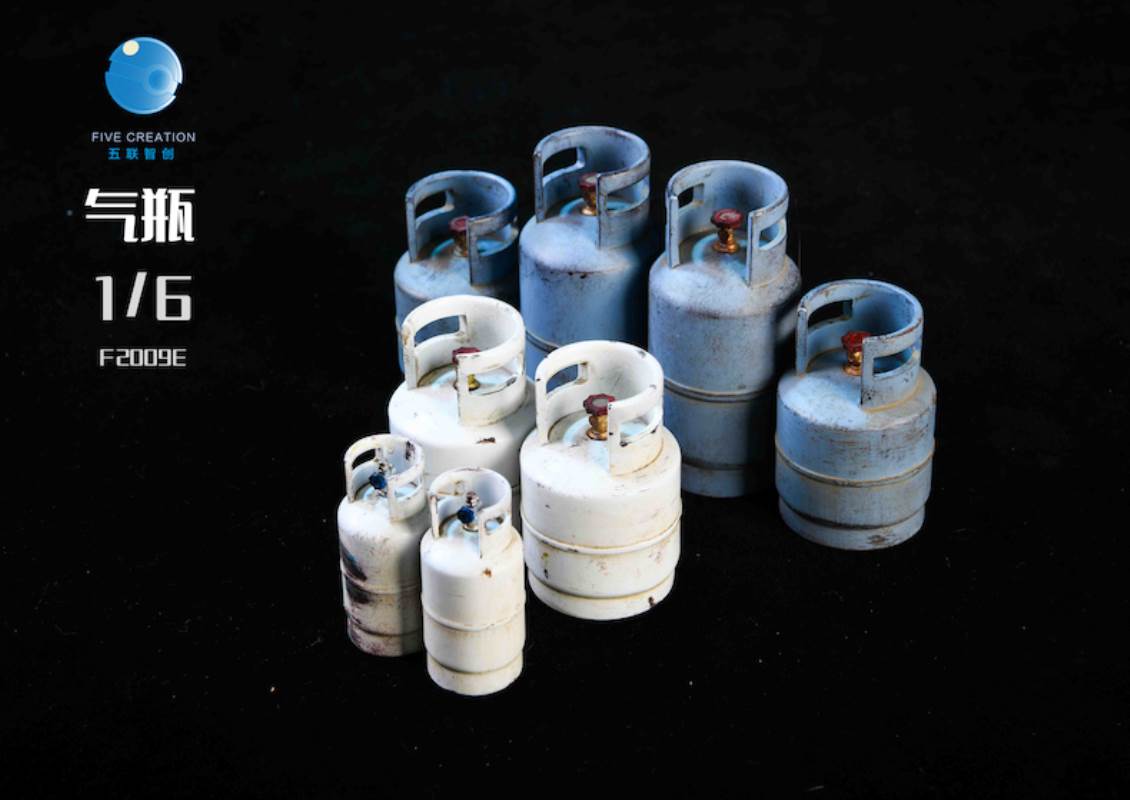 1/6 metal trolley oxygen cylinder gas tank soldier doll scene accessory model