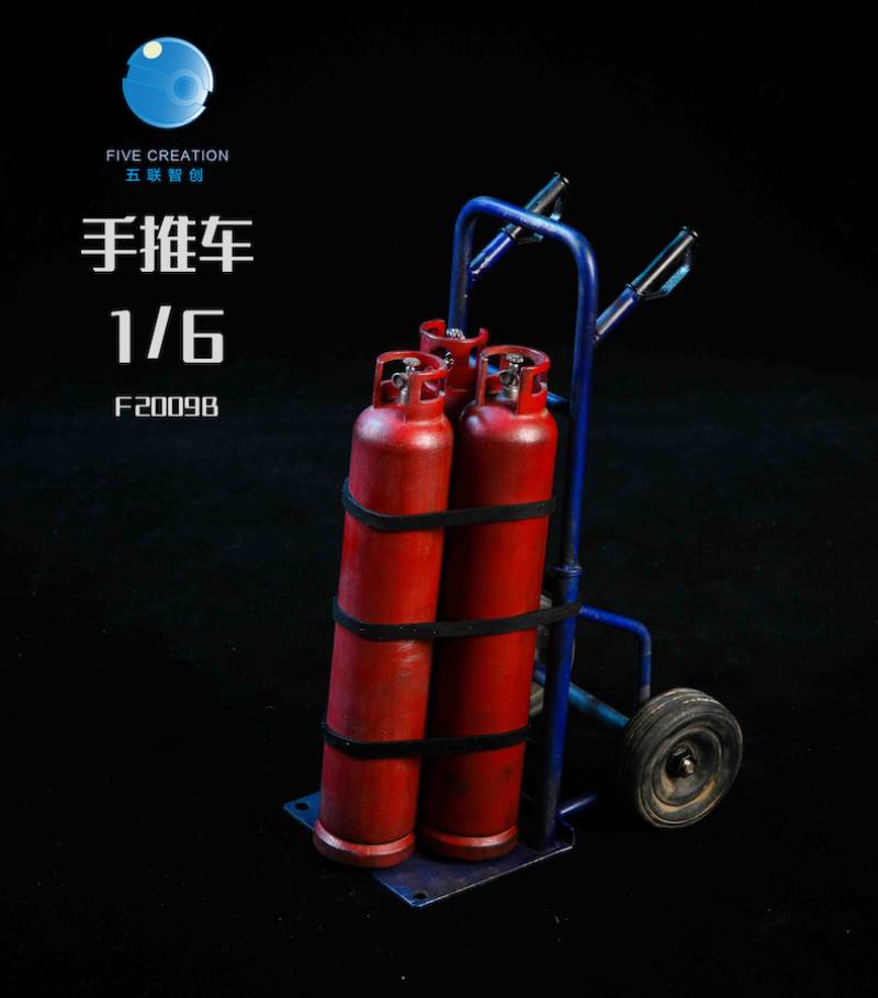 1/6 metal trolley oxygen cylinder gas tank soldier doll scene accessory model