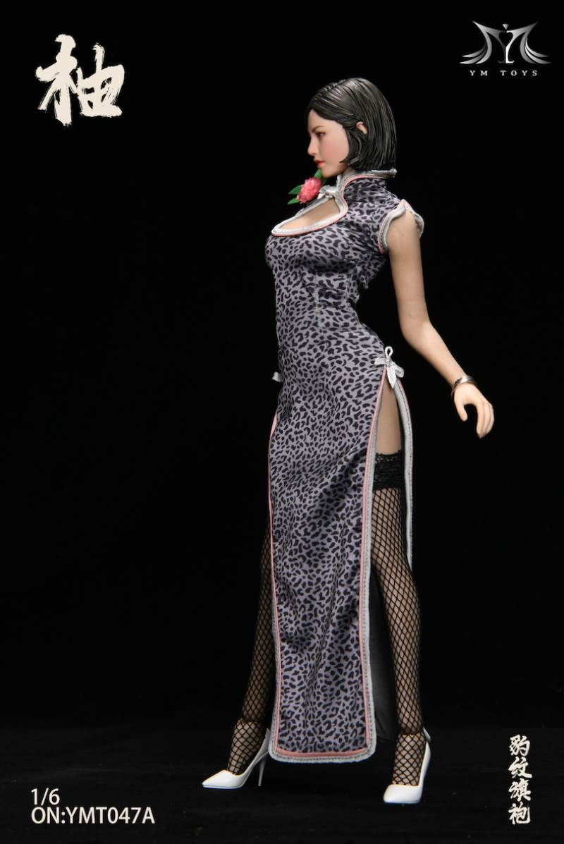 1/6 Leopard Cheongsam Female Head Carved Pomelo