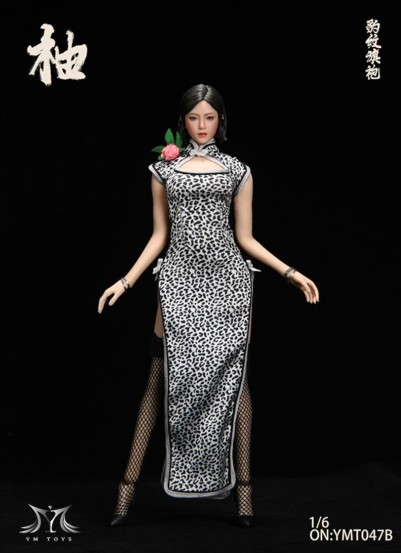 1/6 Leopard Cheongsam Female Head Carved Pomelo