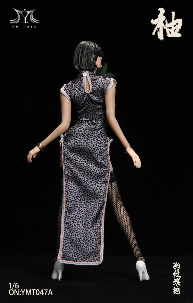 1/6 Leopard Cheongsam Female Head Carved Pomelo