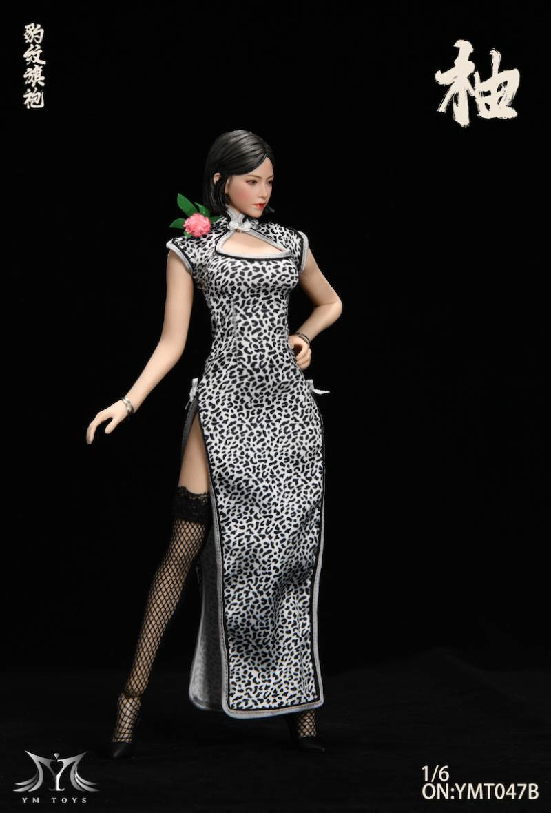 1/6 Leopard Cheongsam Female Head Carved Pomelo