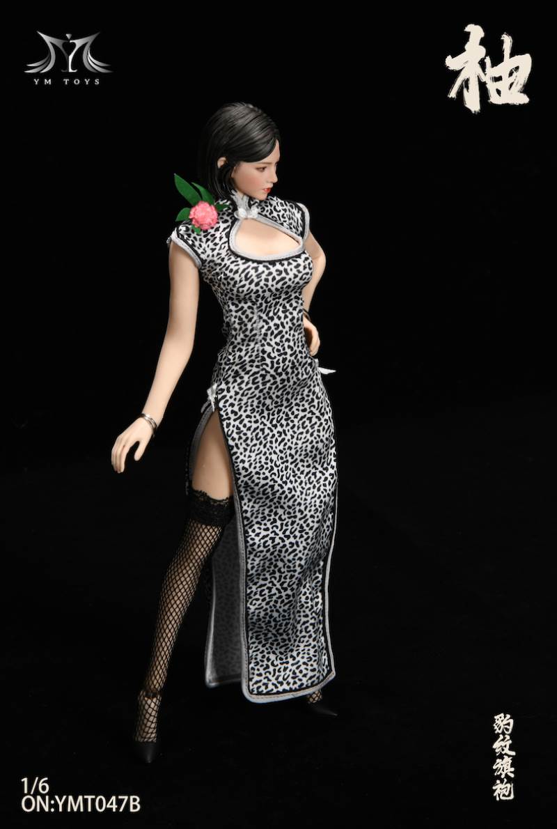 1/6 Leopard Cheongsam Female Head Carved Pomelo