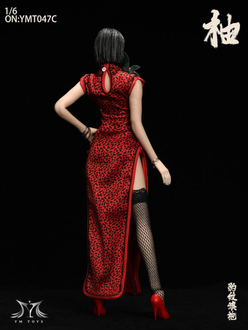 1/6 Leopard Cheongsam Female Head Carved Pomelo