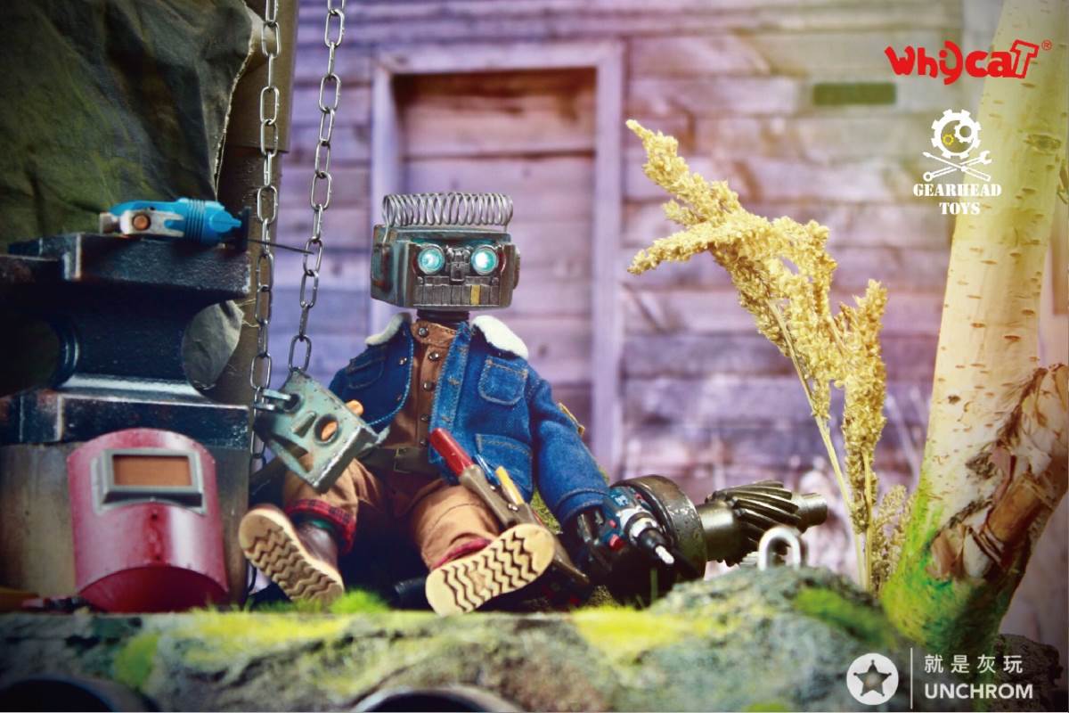 Whycat&GEARHEADTOYS 1/6 ClumsyBot Series NO.1 Repairman little curly Curry