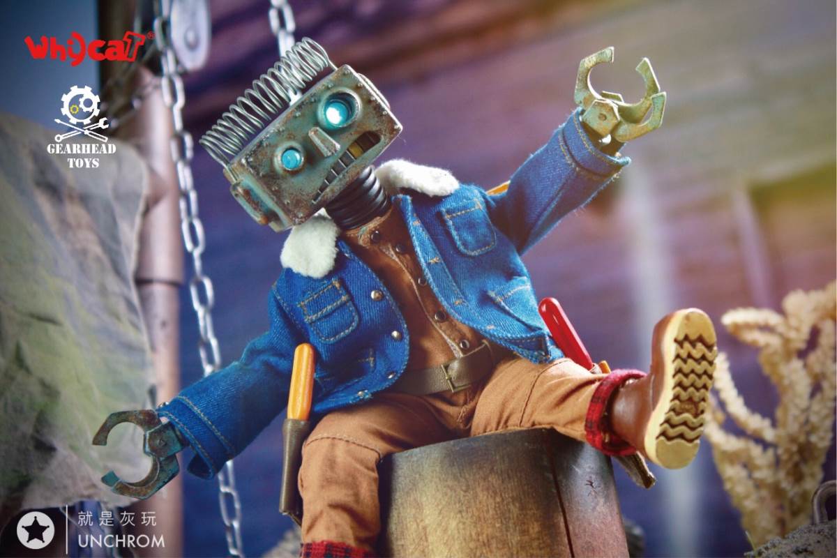 Whycat&GEARHEADTOYS 1/6 ClumsyBot Series NO.1 Repairman little curly Curry