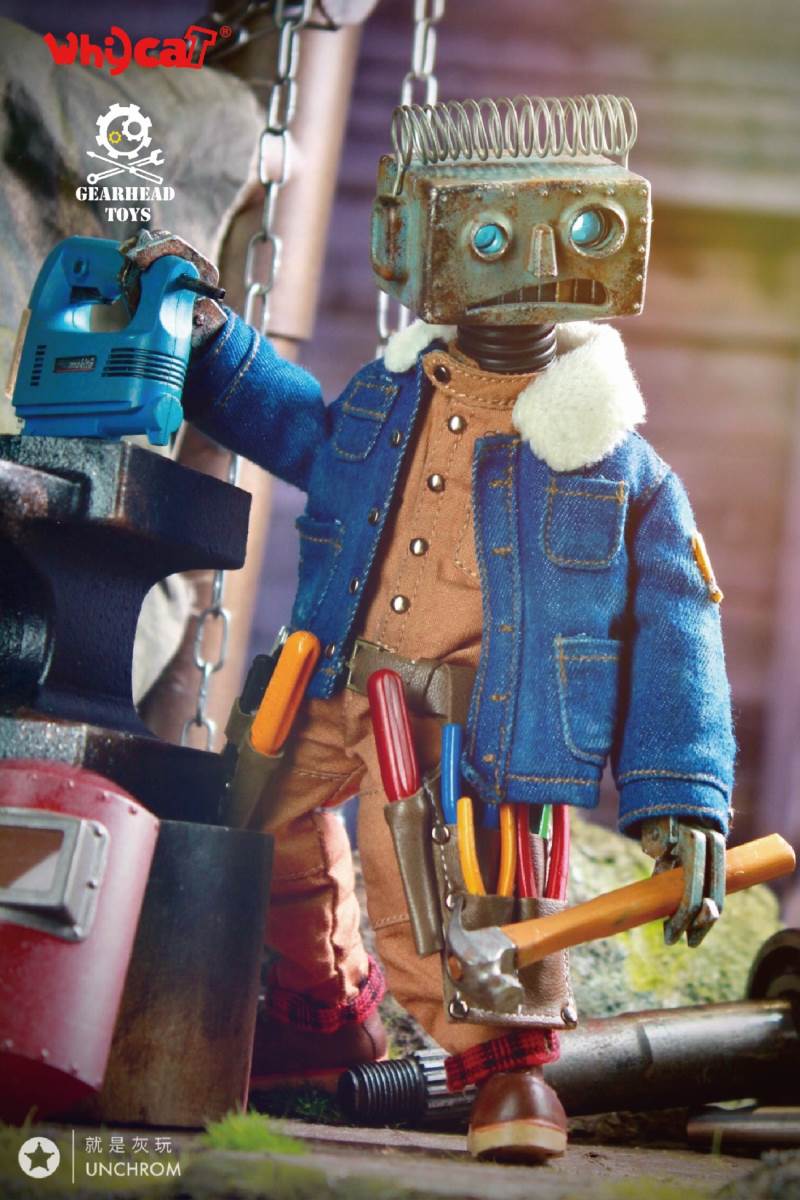 Whycat&GEARHEADTOYS 1/6 ClumsyBot Series NO.1 Repairman little curly Curry