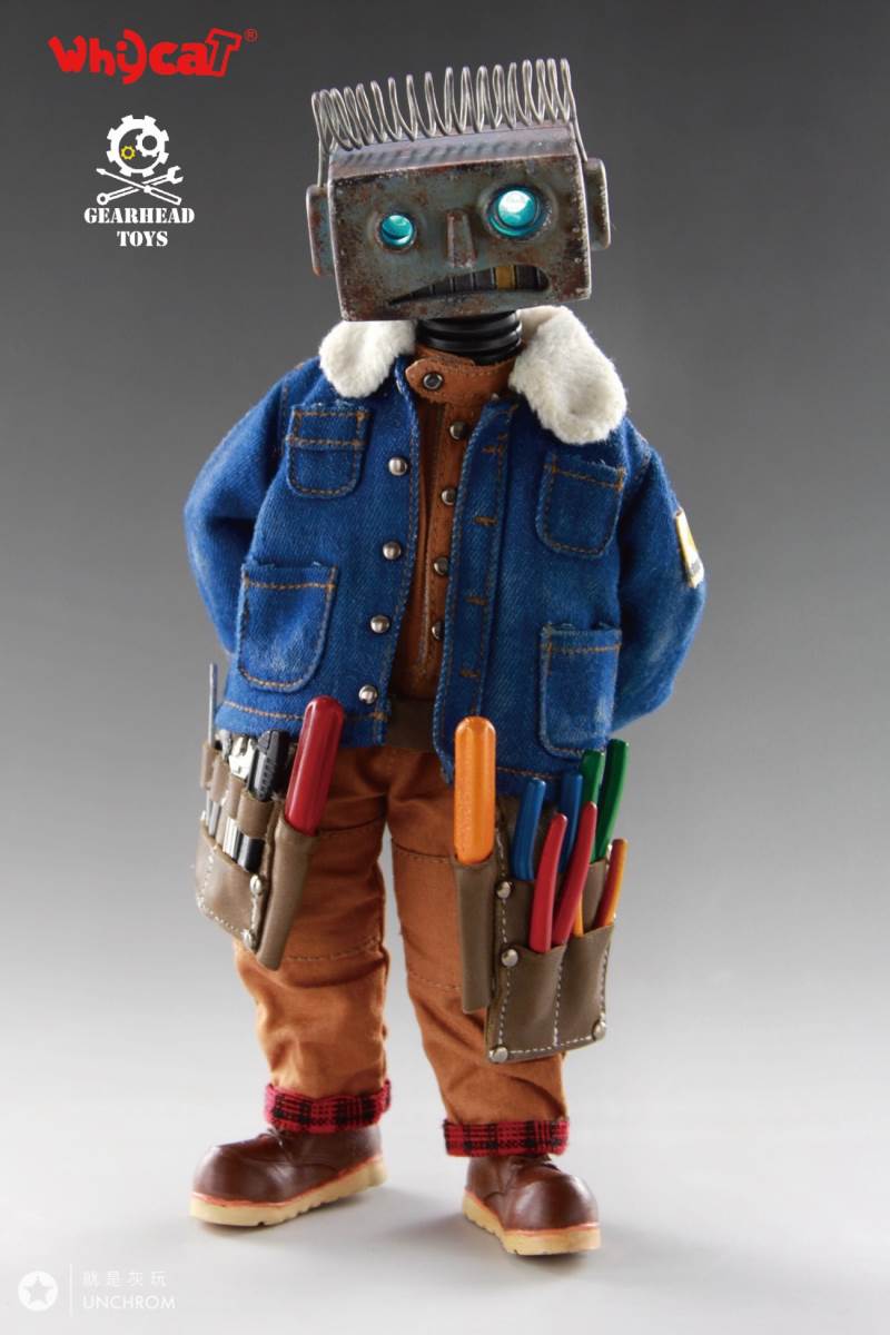 Whycat&GEARHEADTOYS 1/6 ClumsyBot Series NO.1 Repairman little curly Curry