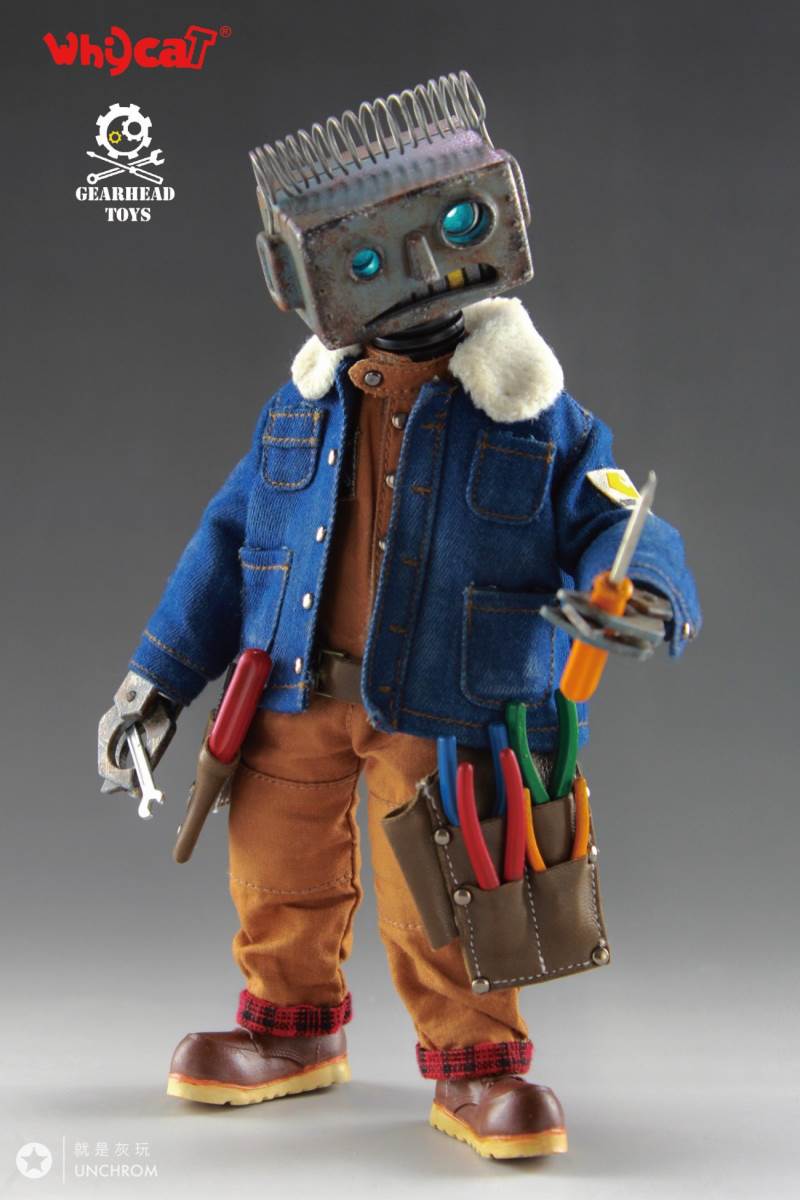 Whycat&GEARHEADTOYS 1/6 ClumsyBot Series NO.1 Repairman little curly Curry