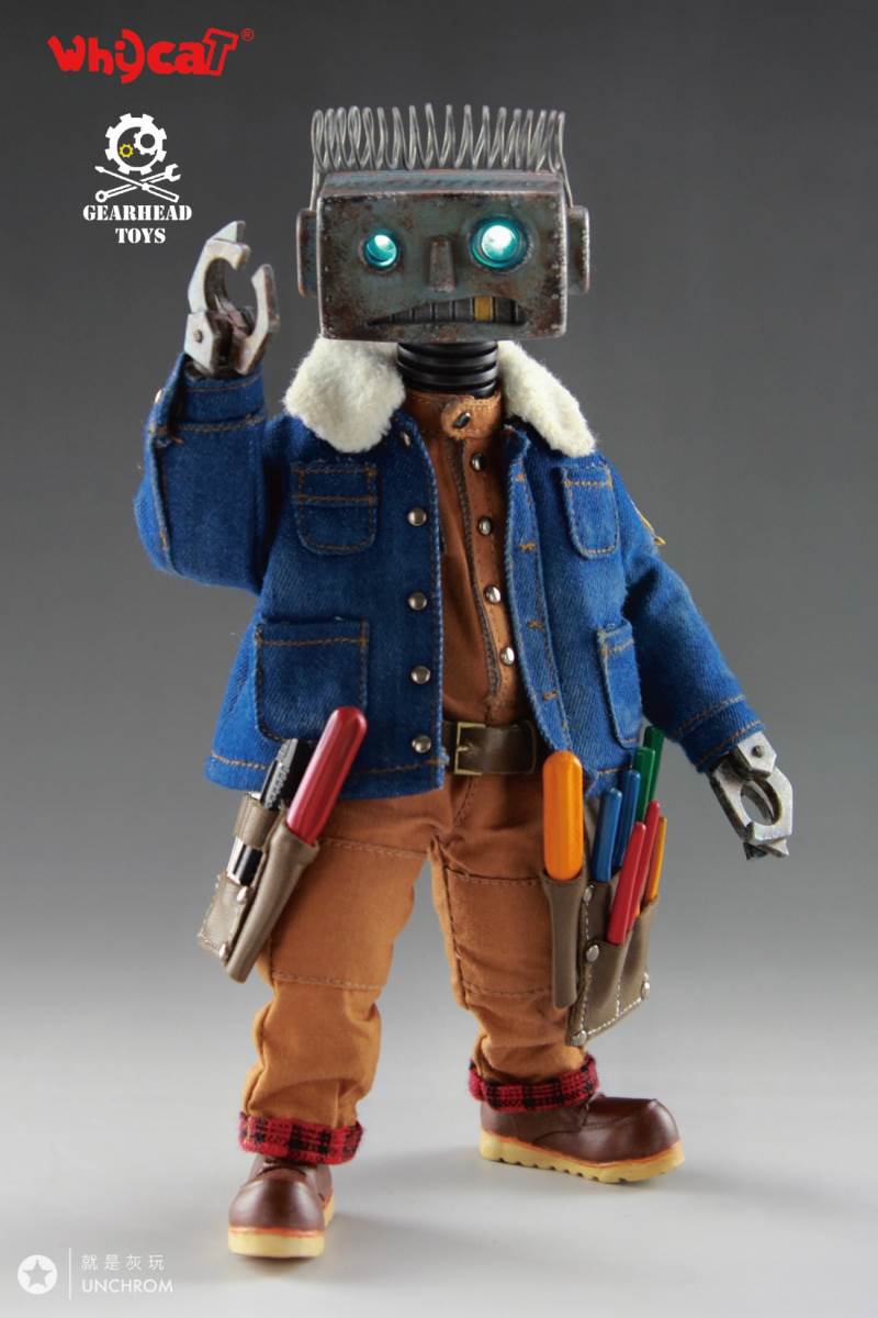 Whycat&GEARHEADTOYS 1/6 ClumsyBot Series NO.1 Repairman little curly Curry