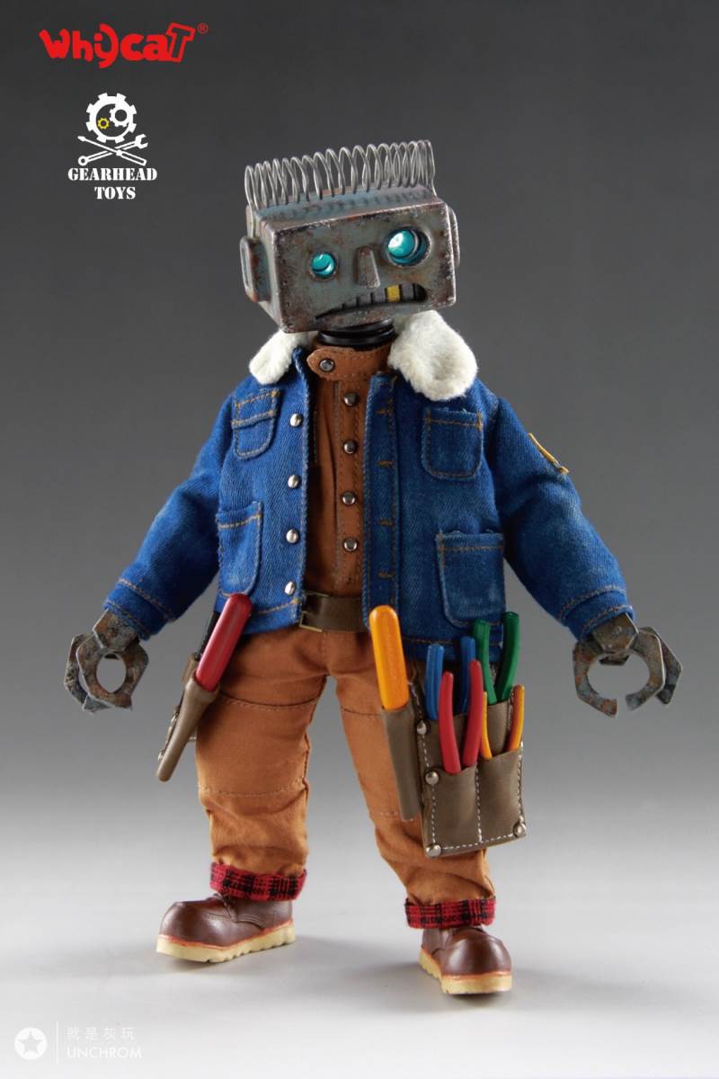 Whycat&GEARHEADTOYS 1/6 ClumsyBot Series NO.1 Repairman little curly Curry