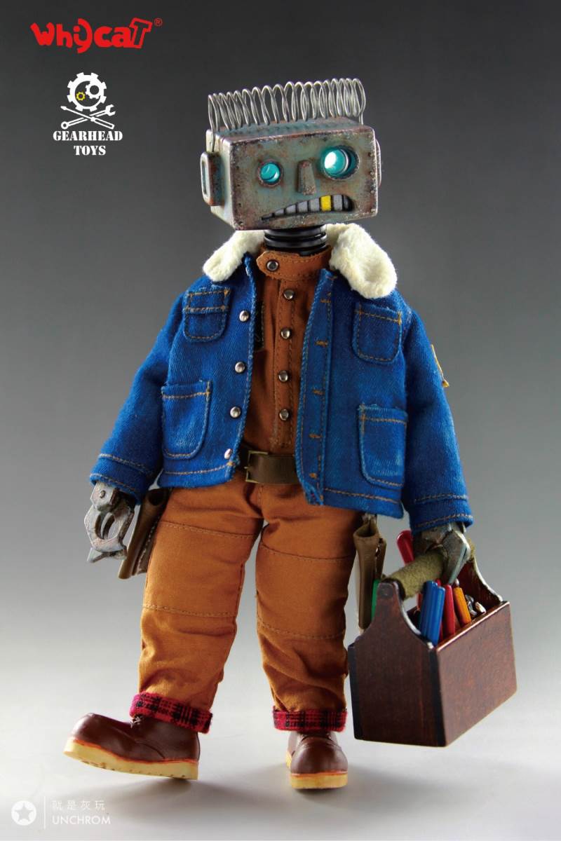 Whycat&GEARHEADTOYS 1/6 ClumsyBot Series NO.1 Repairman little curly Curry