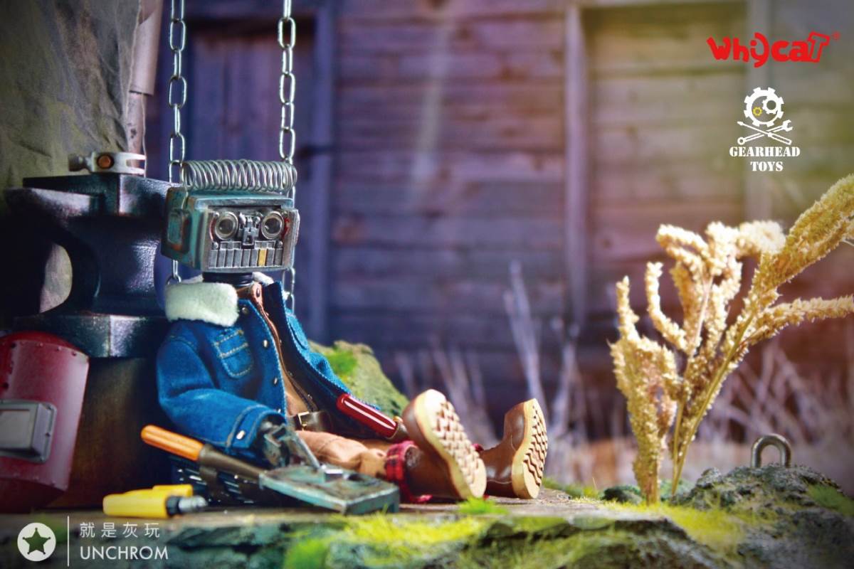 Whycat&GEARHEADTOYS 1/6 ClumsyBot Series NO.1 Repairman little curly Curry