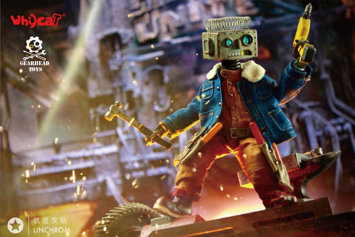 Whycat&GEARHEADTOYS 1/6 ClumsyBot Series NO.1 Repairman little curly Curry