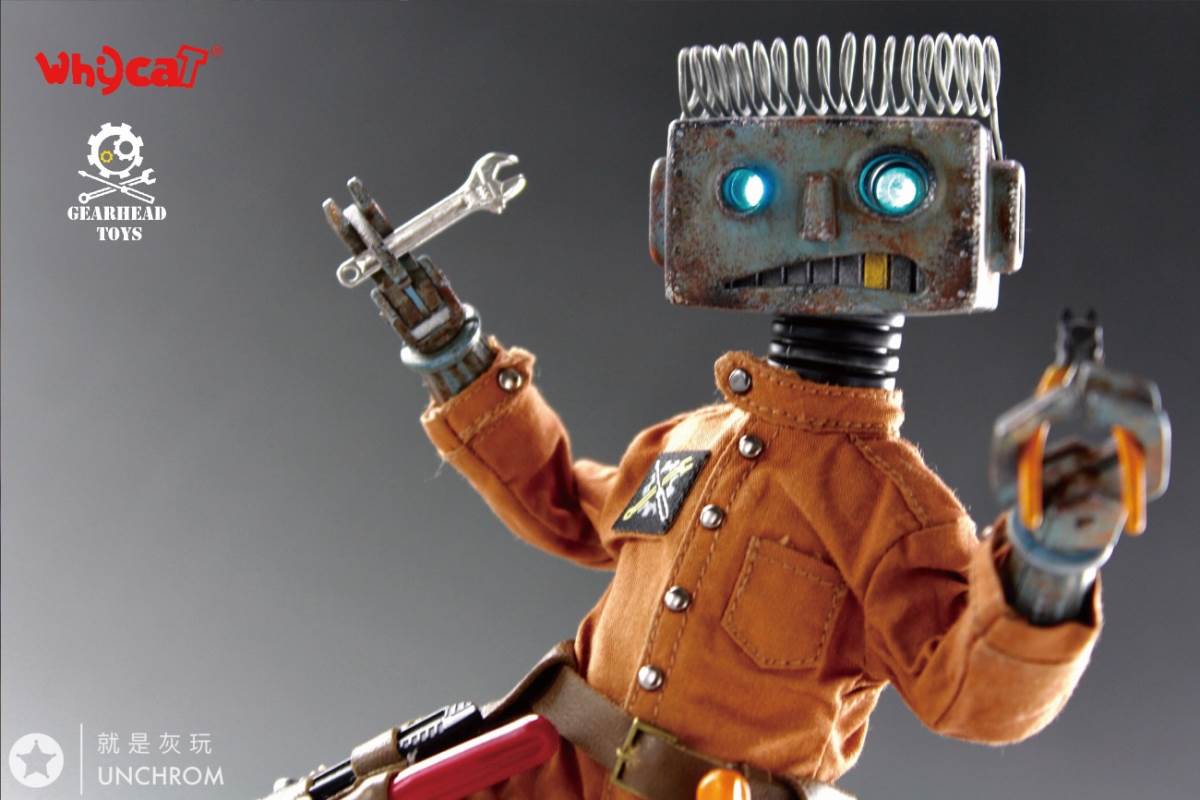 Whycat&GEARHEADTOYS 1/6 ClumsyBot Series NO.1 Repairman little curly Curry