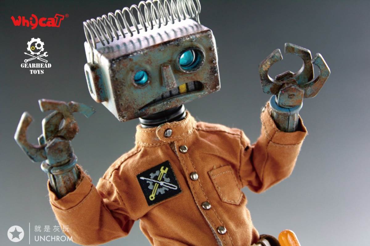 Whycat&GEARHEADTOYS 1/6 ClumsyBot Series NO.1 Repairman little curly Curry