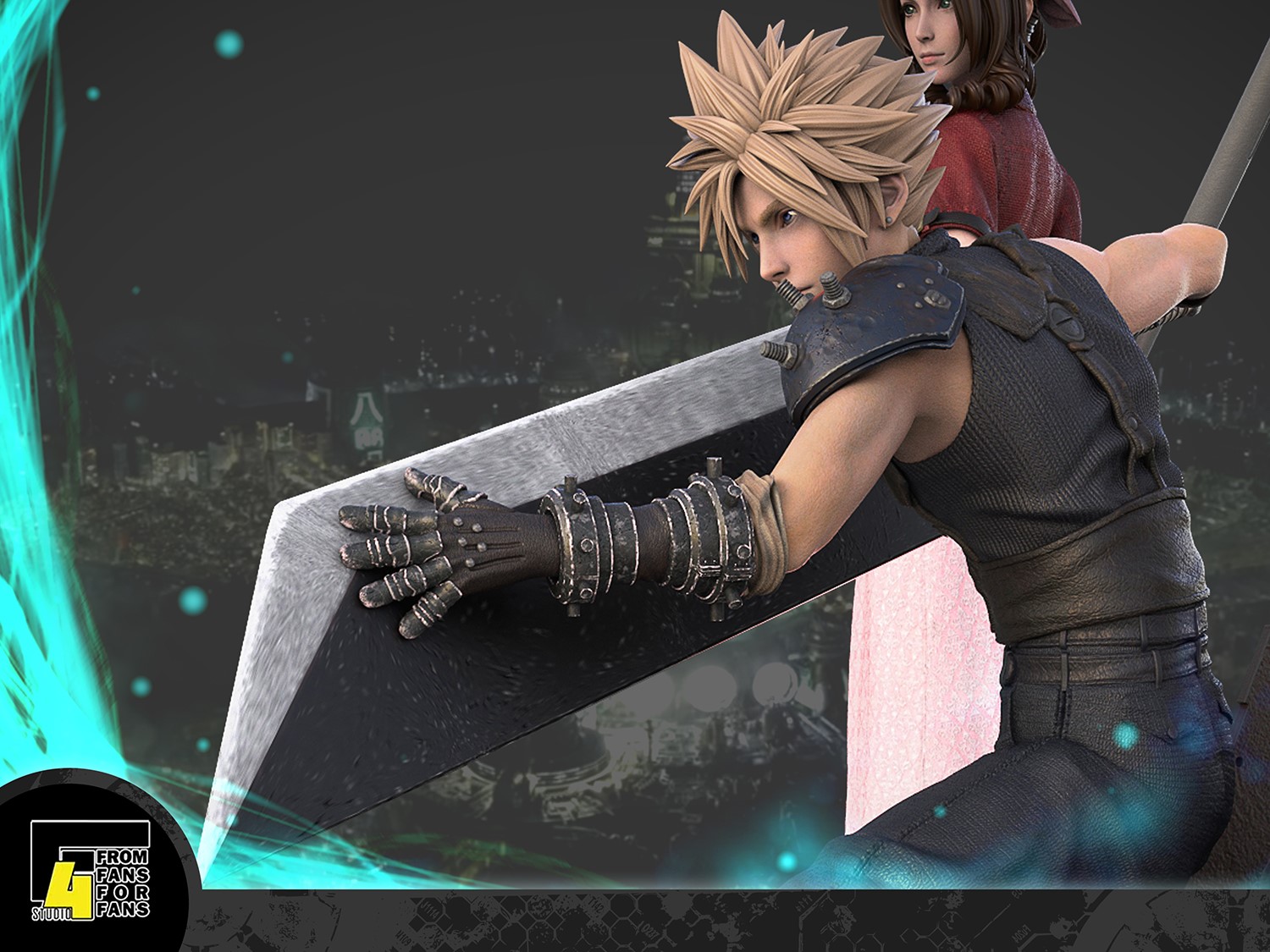 Final Fantasy 7 Remake Cloud, Aerith, Tifa Diorama GK Resin Statue