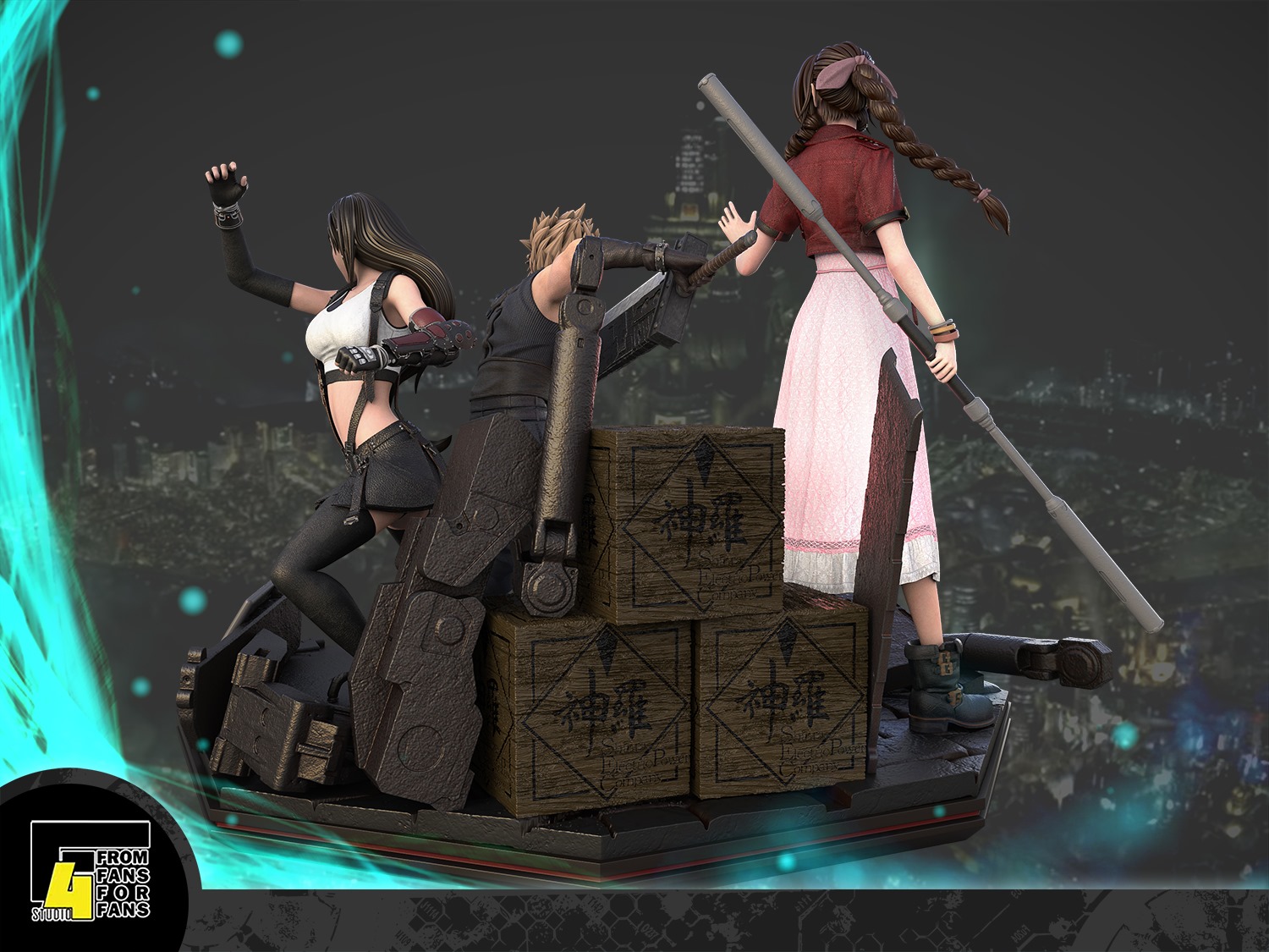 Final Fantasy 7 Remake Cloud, Aerith, Tifa Diorama GK Resin Statue