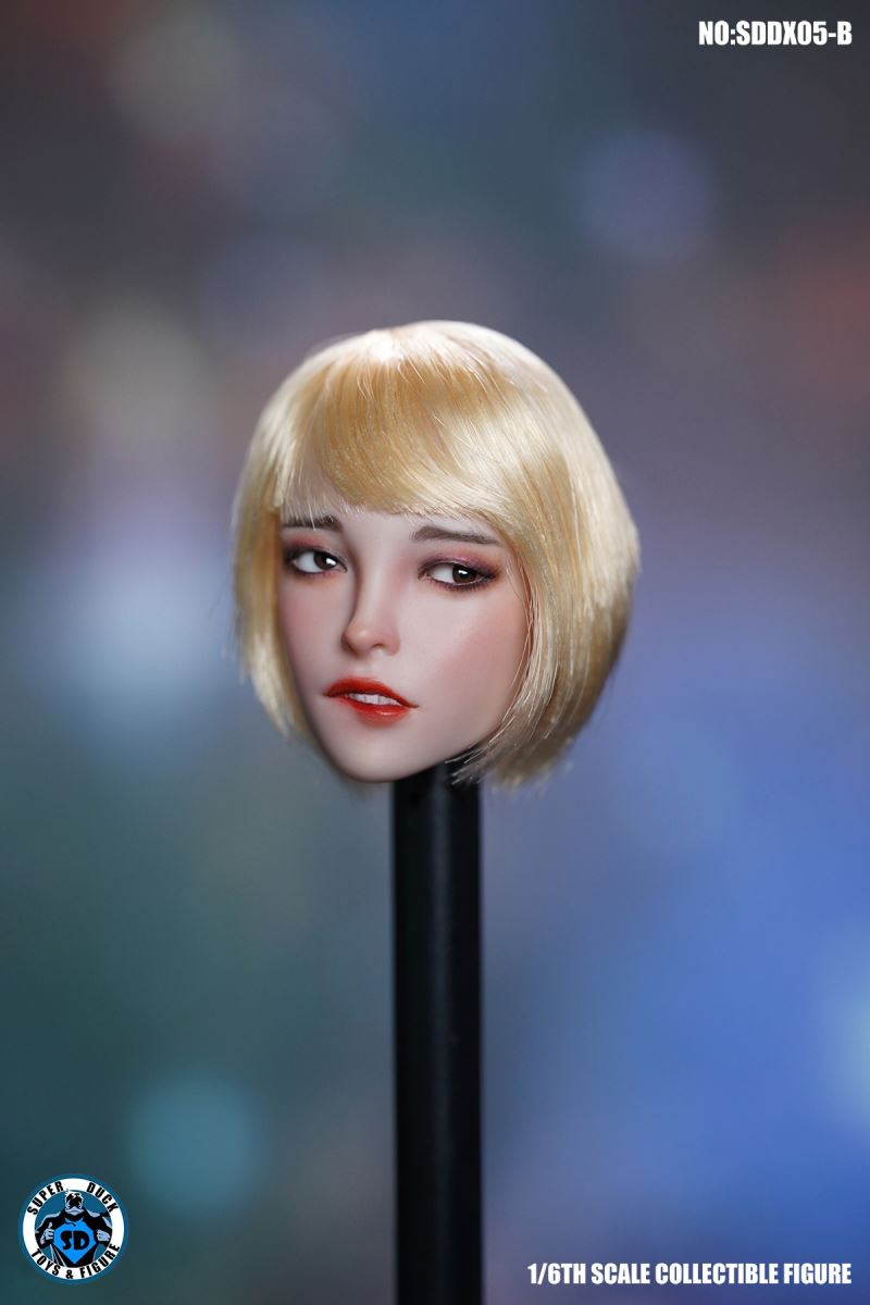 Eye-moving Female Head Sculpture 1/6