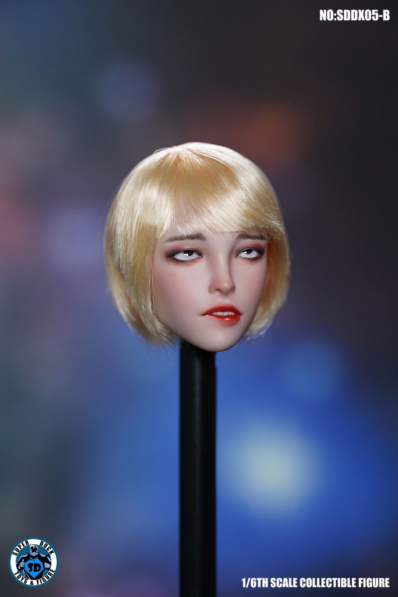 Eye-moving Female Head Sculpture 1/6