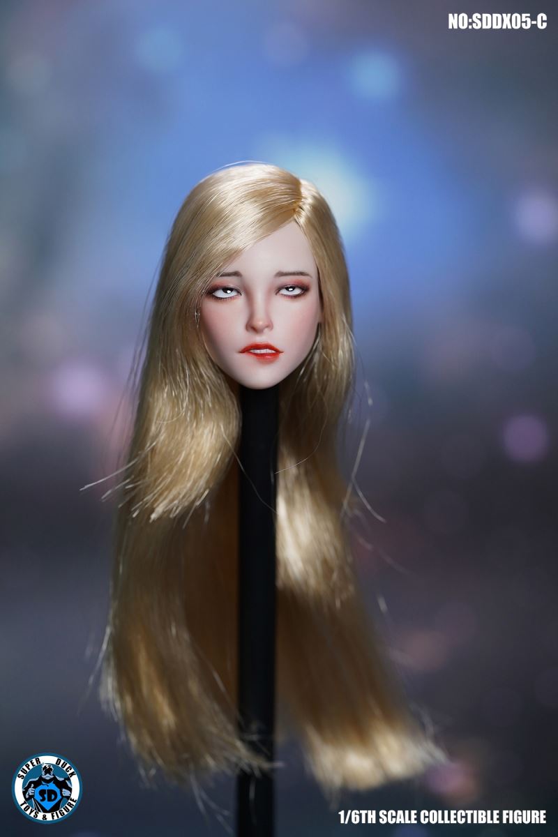 Eye-moving Female Head Sculpture 1/6
