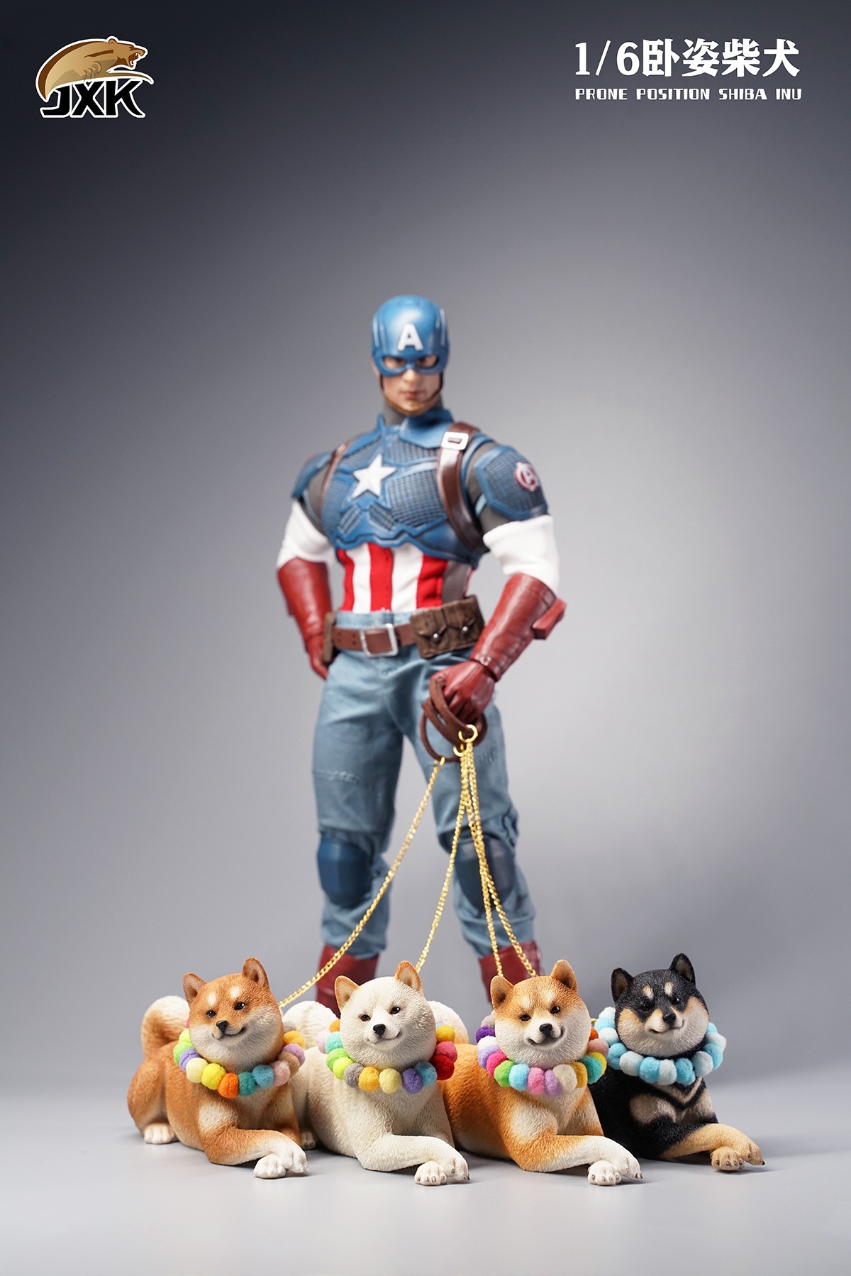 JXK066 Recumbent Shiba Inu 1/6