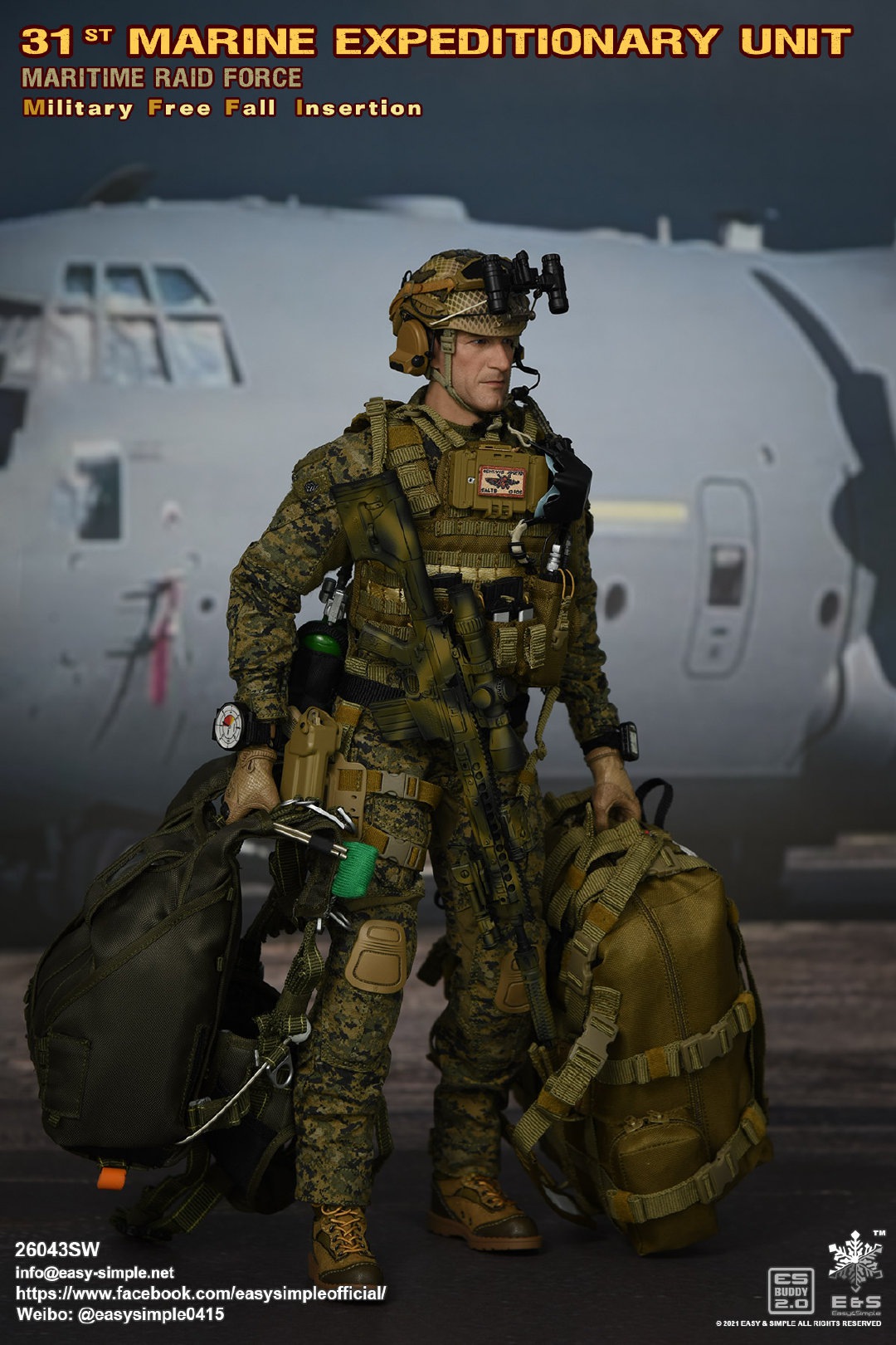 Marine Expeditionary Unit Maritime Raid Force Military Free Fall Insertion 1/6