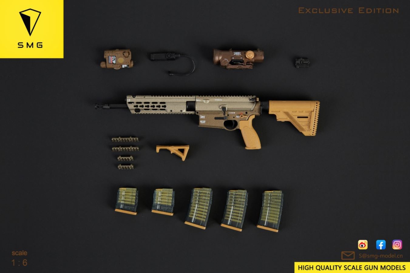 MR308 A3 Weapon Model 1/6