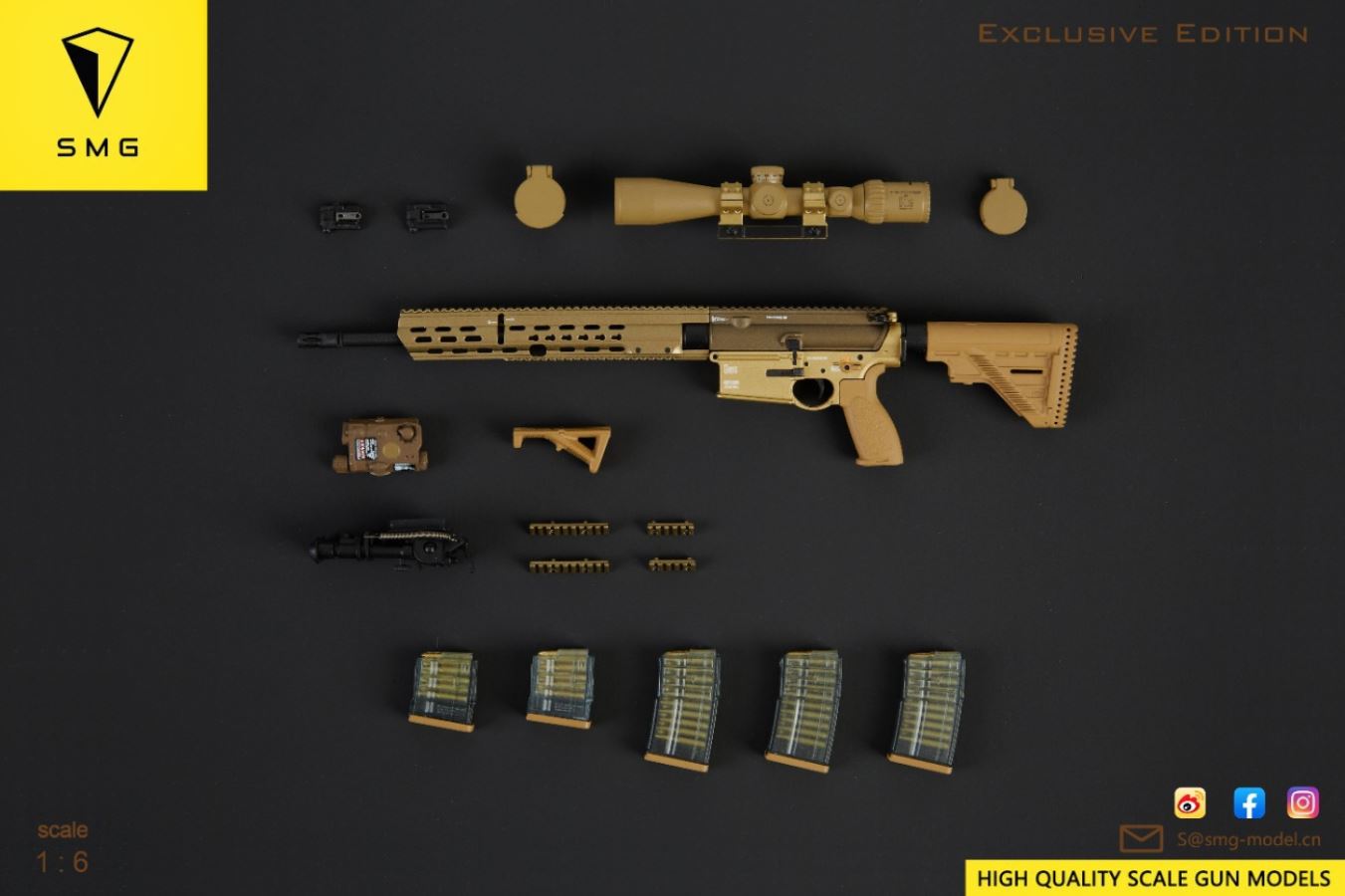 MR308 A3 Weapon Model 1/6