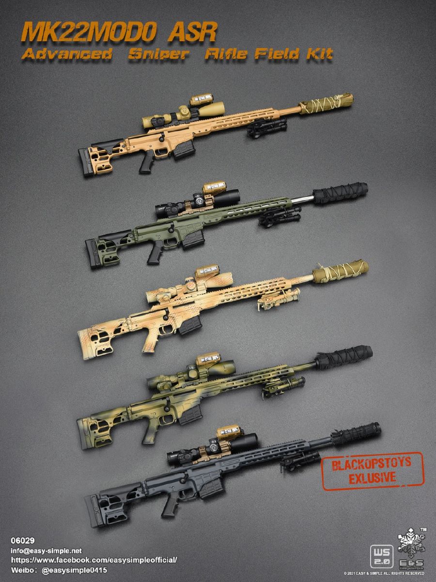 5 types Sniper rifle field equipment 1/6