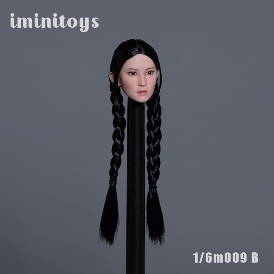 Asian beauty head carving white skin M008/M009 1/12