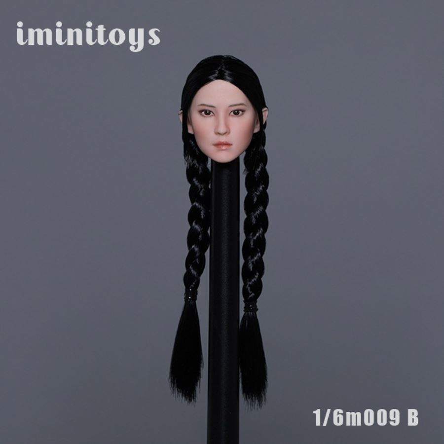 Asian beauty head carving white skin M008/M009 1/12