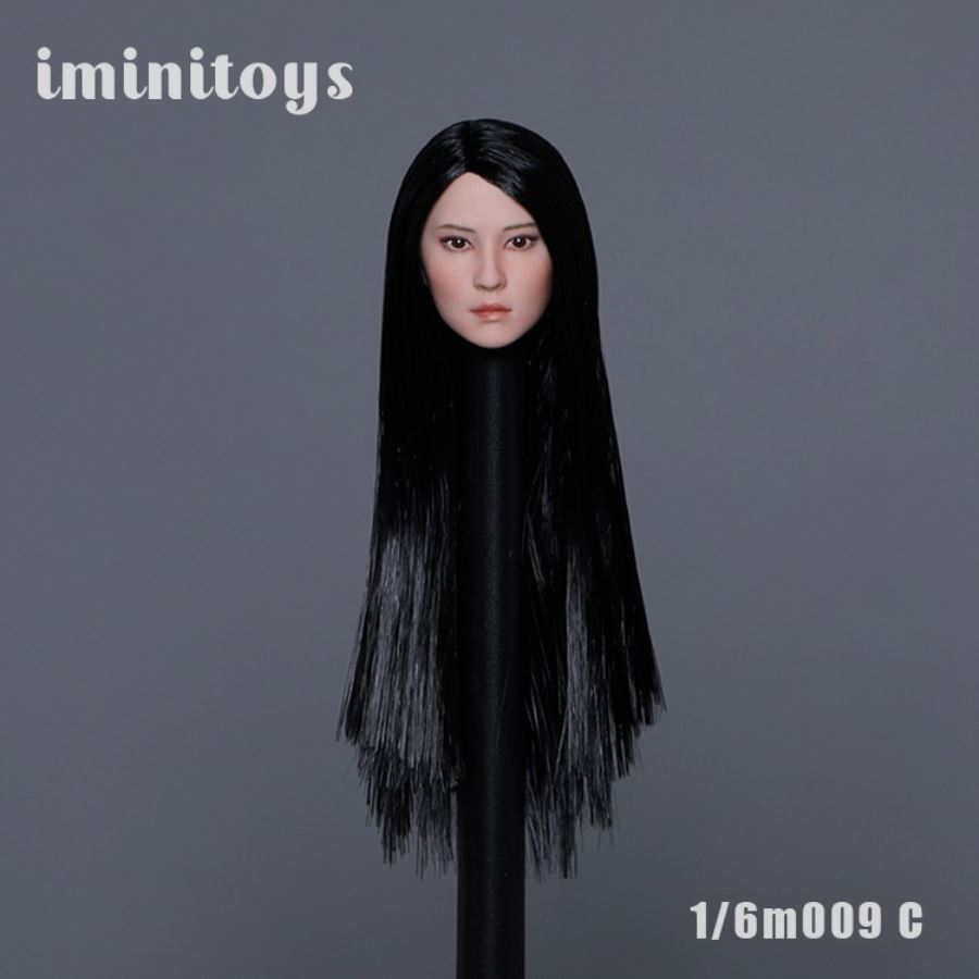 Asian beauty head carving white skin M008/M009 1/12