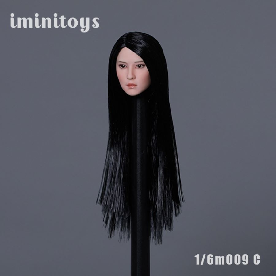 Asian beauty head carving white skin M008/M009 1/12