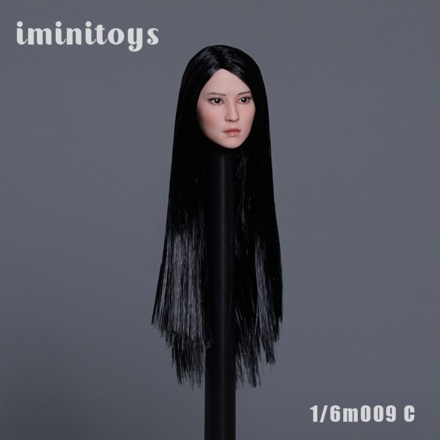 Asian beauty head carving white skin M008/M009 1/12