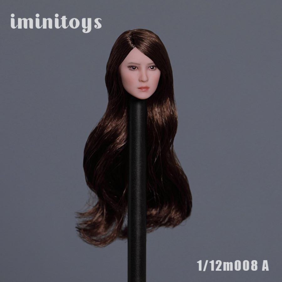 Asian beauty head carving white skin M008/M009 1/12