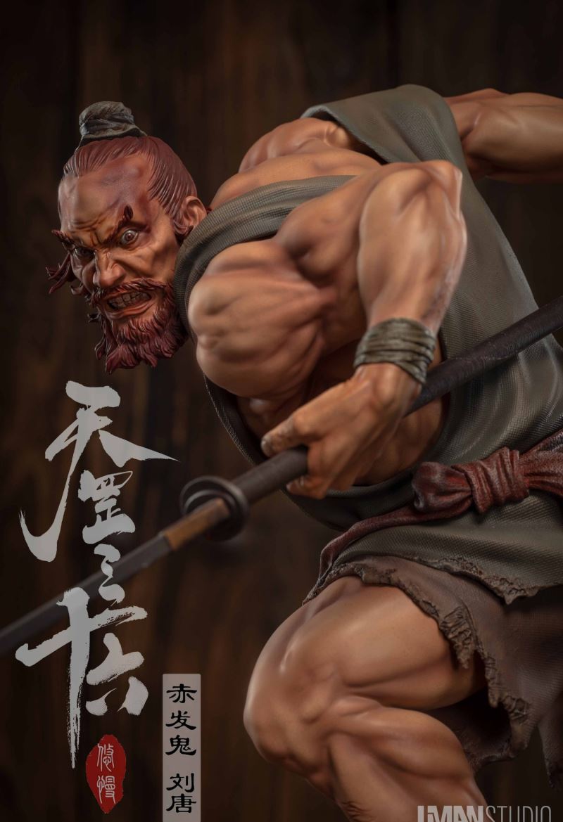 Water Margin Thirty-Six series of red hair ghost Liu Tang statues