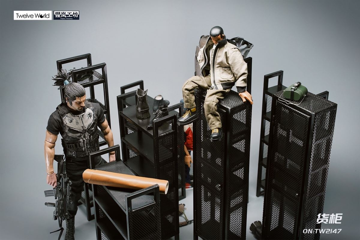Container metal material handmade model scene 1/6