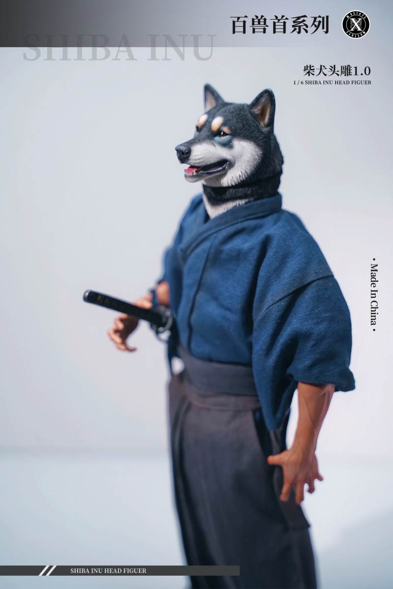 Shiba Inu head carving 1.0 1/6
