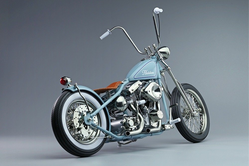 Little blue motorcycle 1/6