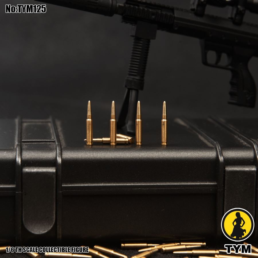 Sniper rifle bullet and pistol bullet pack soldier weapon scene 1/6